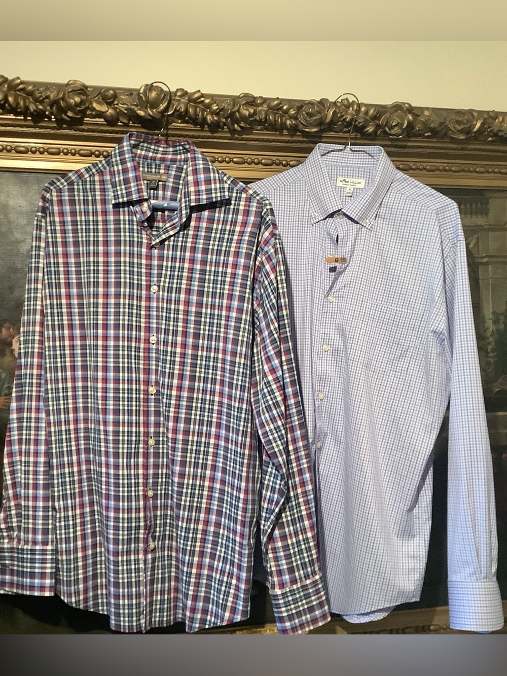 Pair of Peter Millar Summer Comfort Plaid Button Up Shirts - Men's Med - EUC